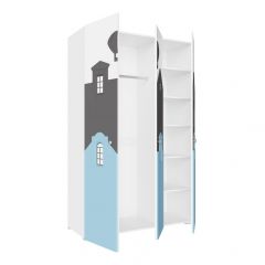 Детская Сити ПМ-332.25 исп 2 Шкаф комбинирован (3д) (Белый/Графит/Голубой) в Можге - mozhga.mebel24.online | фото 2