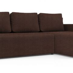 Диван угловой Алиса 3 Shaggy CHOCOLATE - TEOS BLACK в Можге - mozhga.mebel24.online | фото