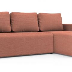 Диван угловой Алиса 3 Shaggy SALMON - TEOS BLACK в Можге - mozhga.mebel24.online | фото