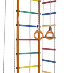 ДСК Атлант оранжевый радуга: турник, кольца, канат, трапеция, веревочная лестница в Можге - mozhga.mebel24.online | фото 1