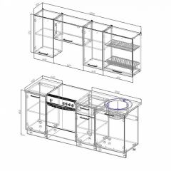 Кухонный гарнитур Антрацит 2000 (Стол. 26мм) в Можге - mozhga.mebel24.online | фото 2