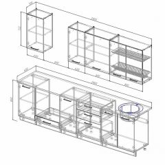 Кухонный гарнитур Антрацит 2800 (Стол. 26мм) в Можге - mozhga.mebel24.online | фото 2