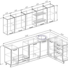 Кухонный гарнитур угловой Жемчуг 2600х1600 (Стол. 26мм) в Можге - mozhga.mebel24.online | фото 2