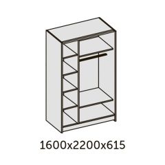 ИННЭС-5 Шкаф-купе 2-х дв. 1600 (2дв. Ф1 - венге) в Можге - mozhga.mebel24.online | фото 2