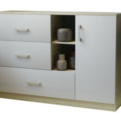 Комод К-3.1 (Дуб сонома/Белый жемчуг) в Можге - mozhga.mebel24.online | фото