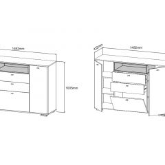 ЛАНС К303 Комод (дуб бунратти/белый) в Можге - mozhga.mebel24.online | фото 2