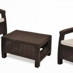 Комплект мебели Корфу Уикенд (Corfu Weekend) коричневый - серо-бежевый * в Можге - mozhga.mebel24.online | фото