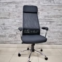 Кресло Barneo K-115 для персонала (черная ткань, черная сетка) в Можге - mozhga.mebel24.online | фото