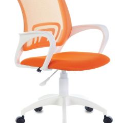 Кресло BRABIX "Fly MG-396W", пластик белый, сетка, оранжевое, 532401, MG-396W_532401 в Можге - mozhga.mebel24.online | фото