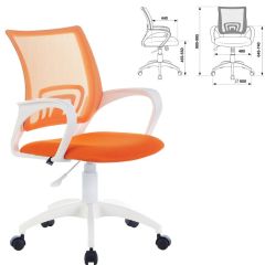 Кресло BRABIX "Fly MG-396W", пластик белый, сетка, оранжевое, 532401, MG-396W_532401 в Можге - mozhga.mebel24.online | фото 2