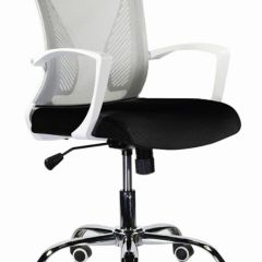 Кресло BRABIX "Wings MG-306" (пластик белый, хром, сетка, серое/черное) 532010 в Можге - mozhga.mebel24.online | фото