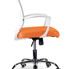 Кресло BRABIX "Wings MG-306", пластик белый, хром, сетка, серое/оранжевое, 532011 в Можге - mozhga.mebel24.online | фото 3