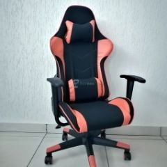 Кресло геймерское Barneo K-50 (черная сетка оранжевые вставки) в Можге - mozhga.mebel24.online | фото