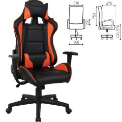 Кресло компьютерное BRABIX "GT Racer GM-100" (черное/оранжевое) 531925 в Можге - mozhga.mebel24.online | фото 2