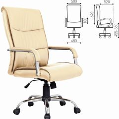 Кресло офисное BRABIX "Space EX-508" (экокожа, хром, бежевое) 531165 в Можге - mozhga.mebel24.online | фото 2