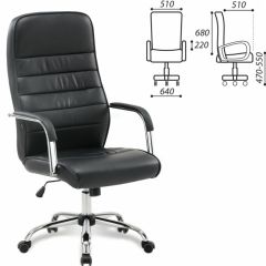Кресло офисное BRABIX "Stark EX-547" (экокожа, хром, черное) 531948 в Можге - mozhga.mebel24.online | фото 2