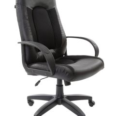 Кресло офисное BRABIX "Strike EX-525" (экокожа черная, ткань черная) 531381 в Можге - mozhga.mebel24.online | фото