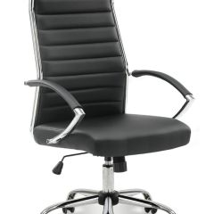 Кресло офисное BRABIX "Style EX-528", экокожа, хром, черное, 531947 в Можге - mozhga.mebel24.online | фото