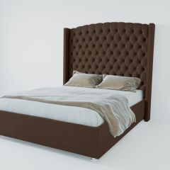 Кровать Берлин ЛЮКС с ПМ 2000 (экокожа коричневая) в Можге - mozhga.mebel24.online | фото 2