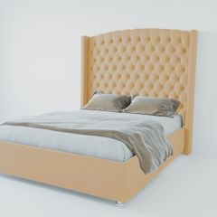 Кровать Берлин ЛЮКС с ПМ 800 (экокожа бежевая) в Можге - mozhga.mebel24.online | фото