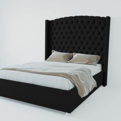 Кровать Берлин ЛЮКС с ПМ 800 (экокожа кольт ч) в Можге - mozhga.mebel24.online | фото