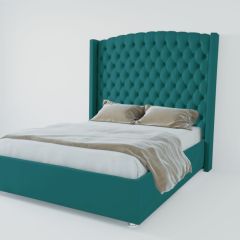 Кровать Берлин ЛЮКС с ПМ 800 (велюр бирюзовый) в Можге - mozhga.mebel24.online | фото 3