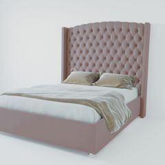 Кровать Берлин ЛЮКС с ПМ 900 (велюр темно-серый) в Можге - mozhga.mebel24.online | фото 2