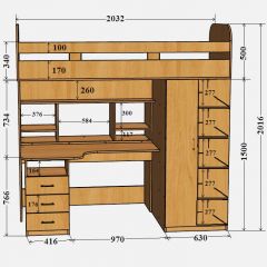 Кровать-чердак Аракс в Можге - mozhga.mebel24.online | фото 4