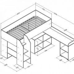 Кровать-чердак "Теремок-2" Дуб молочный в Можге - mozhga.mebel24.online | фото 3