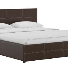 Кровать двойная Синди 160 + ортопед + ПМ + дно (арт. Марика 468 к/з (шоколад)) в Можге - mozhga.mebel24.online | фото