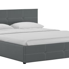 Кровать двойная Синди 160 + ортопед + ПМ + дно (арт. Марика 485 к/з (серый)) в Можге - mozhga.mebel24.online | фото