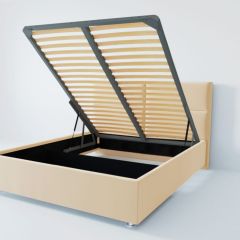 Кровать Корсика с ПМ 1200 (экокожа бежевая) в Можге - mozhga.mebel24.online | фото