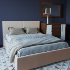 Кровать Корсика с ПМ 1400 (экокожа бежевая) в Можге - mozhga.mebel24.online | фото 2