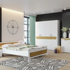 Кровать Милана 1600 + основание (Белый/Сосна Гранд) в Можге - mozhga.mebel24.online | фото 5