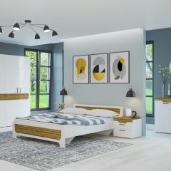 Кровать Милана 1600 + основание (Белый/Сосна Гранд) в Можге - mozhga.mebel24.online | фото 6