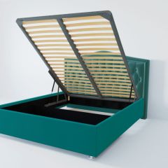 Кровать Нягань с ПМ 1400 (велюр бирюзовый) в Можге - mozhga.mebel24.online | фото