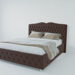 Кровать Нягань с ПМ 800 (экокожа коричневая) в Можге - mozhga.mebel24.online | фото 2