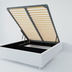 Кровать Подиум с ПМ 1400 (экокожа белая) в Можге - mozhga.mebel24.online | фото 2