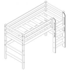 Кровать полувысокая с прямой лестницей Соня (Вариант 5) в Можге - mozhga.mebel24.online | фото 3