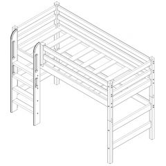 Кровать полувысокая с прямой лестницей Соня (Вариант 5) в Можге - mozhga.mebel24.online | фото 4