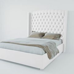 Кровать Берлин ЛЮКС без основания 1400 (экокожа белая) в Можге - mozhga.mebel24.online | фото