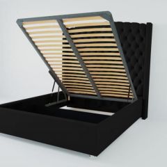 Кровать Берлин ЛЮКС с ПМ 800 (экокожа кольт ч) в Можге - mozhga.mebel24.online | фото 2