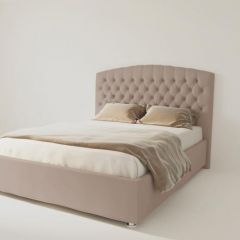 Кровать Берлин без основания 1600 (велюр серый) в Можге - mozhga.mebel24.online | фото