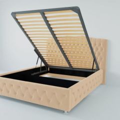 Кровать Нягань с ПМ 800 (экокожа бежевая) в Можге - mozhga.mebel24.online | фото