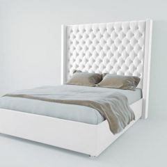 Кровать Версаль ЛЮКС без основания 1800(экокожа белая) в Можге - mozhga.mebel24.online | фото