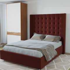 Кровать Венеция ЛЮКС с ПМ 1200 (велюр бордо) в Можге - mozhga.mebel24.online | фото 2
