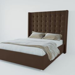 Кровать Венеция ЛЮКС с ПМ 2000 (экокожа коричневая) в Можге - mozhga.mebel24.online | фото 2