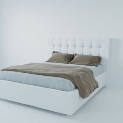 Кровать Венеция с ПМ 1200 (экокожа белая) в Можге - mozhga.mebel24.online | фото 2
