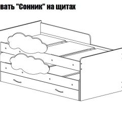 Кровать выкатная Соник на щитах (800*1600) с бортиком + ящик в Можге - mozhga.mebel24.online | фото 2