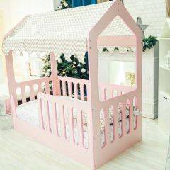 Кровать-домик без ящика 800*1600 (Розовый) в Можге - mozhga.mebel24.online | фото